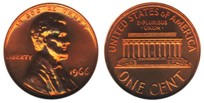 1966 Lincoln Memorial Cent