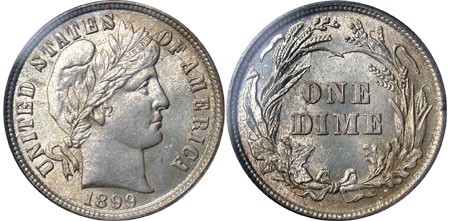 1899 Barber Dime