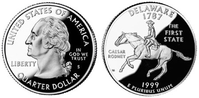 1999-S Proof Delaware State Quarter